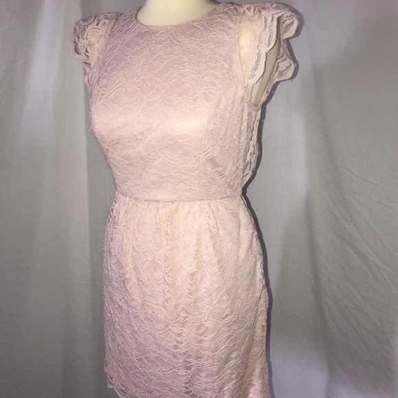 BCBG Generation Pink Rose Lace Dress open back - Picture 2 of 8